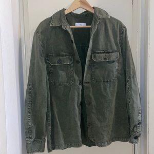 TNA Shirt Jacket in Gunmetal Green - size S